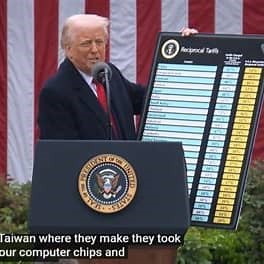 美國總統川普公布100多國個別「對等關稅」稅率 台灣32% 中國34%