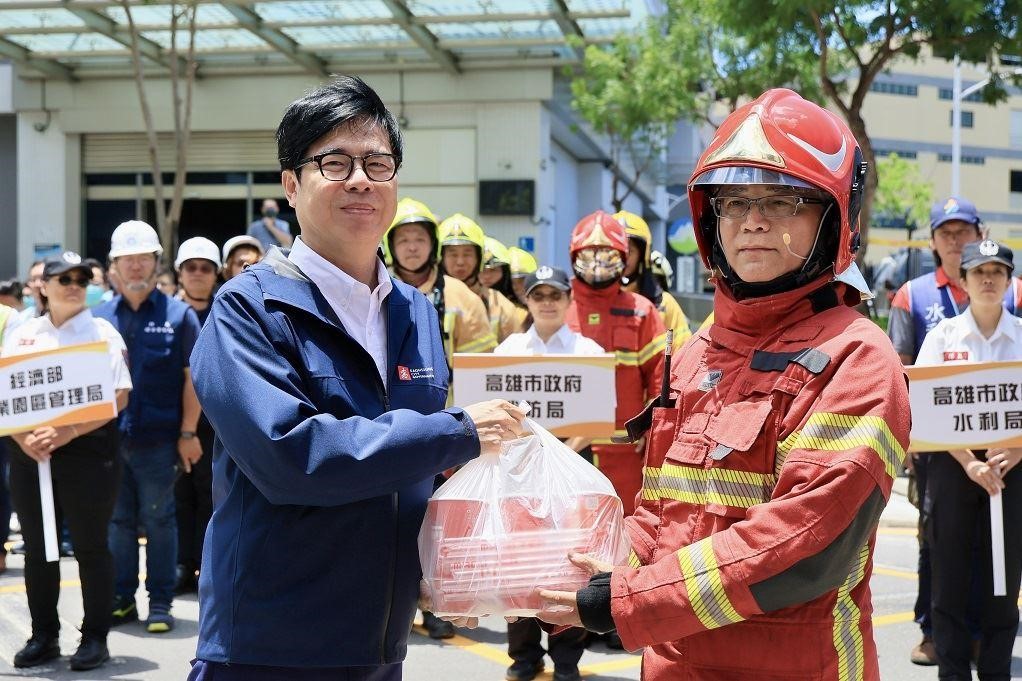 視導楠梓科技產業園區搶救演習 陳其邁： 公私協力提升產業防災韌性