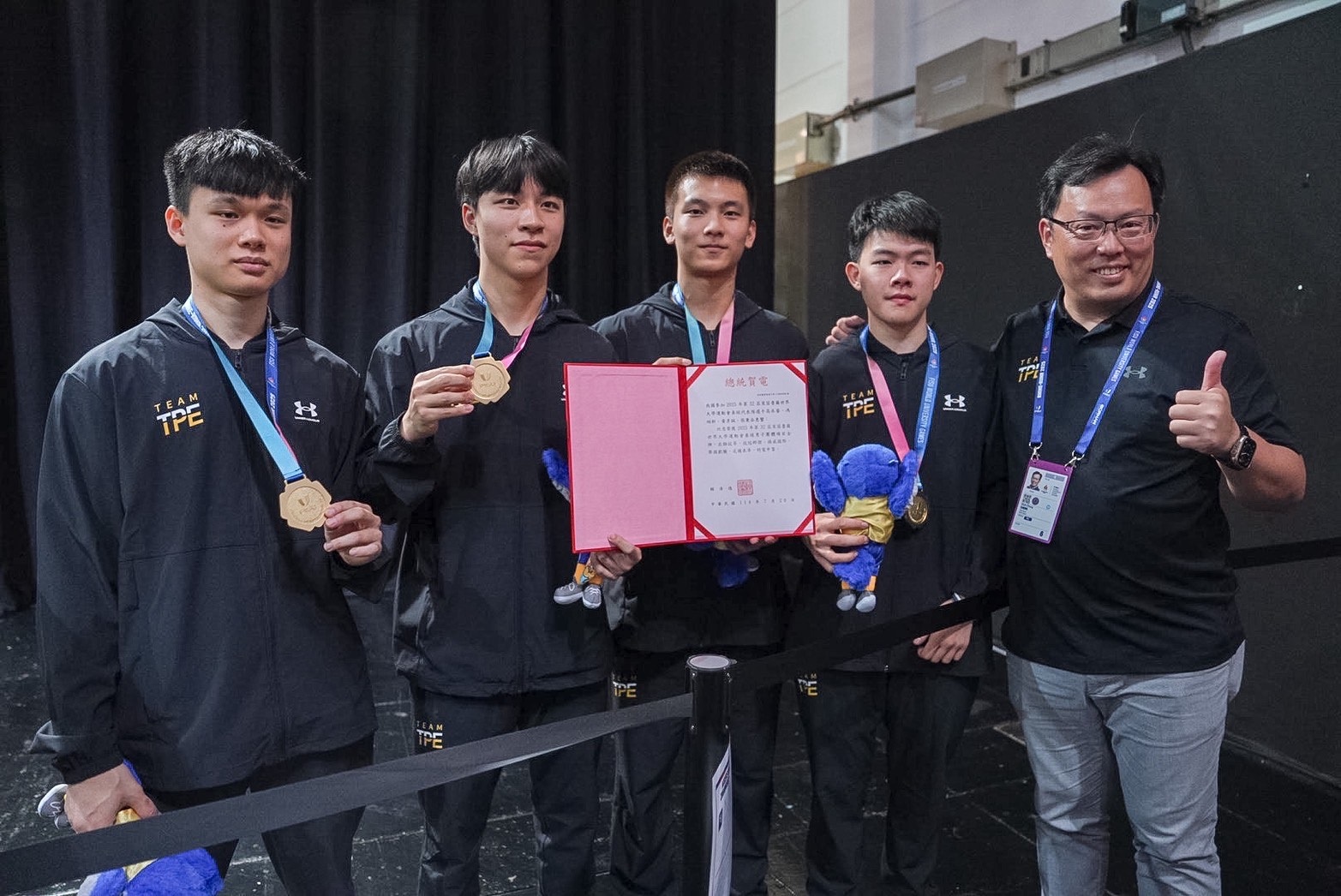 萊茵魯爾世大運我國奪得隊史桌球男團首金 賴總統得知捷報隨即馳電祝賀