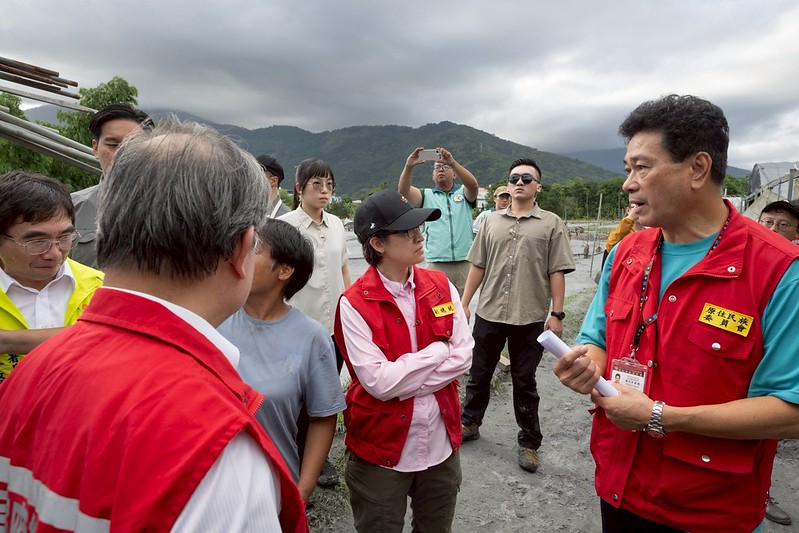 蕭副總統再赴花蓮勘災 期盼充分協調人力、物資 讓光復鄉早日恢復正常